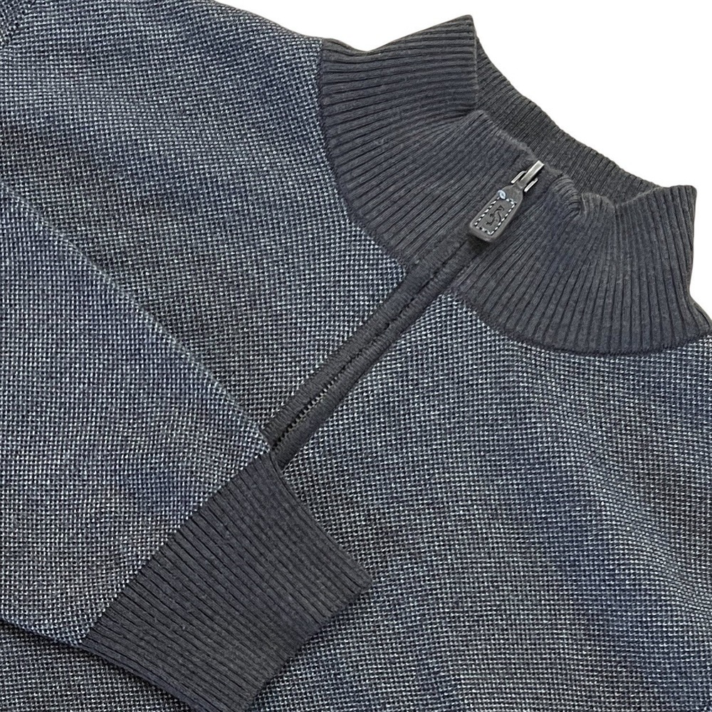 TailorByrd 1/4 Zip Knit Sweater Mens Large Gray Wool Blend Pullover Golf Preppy